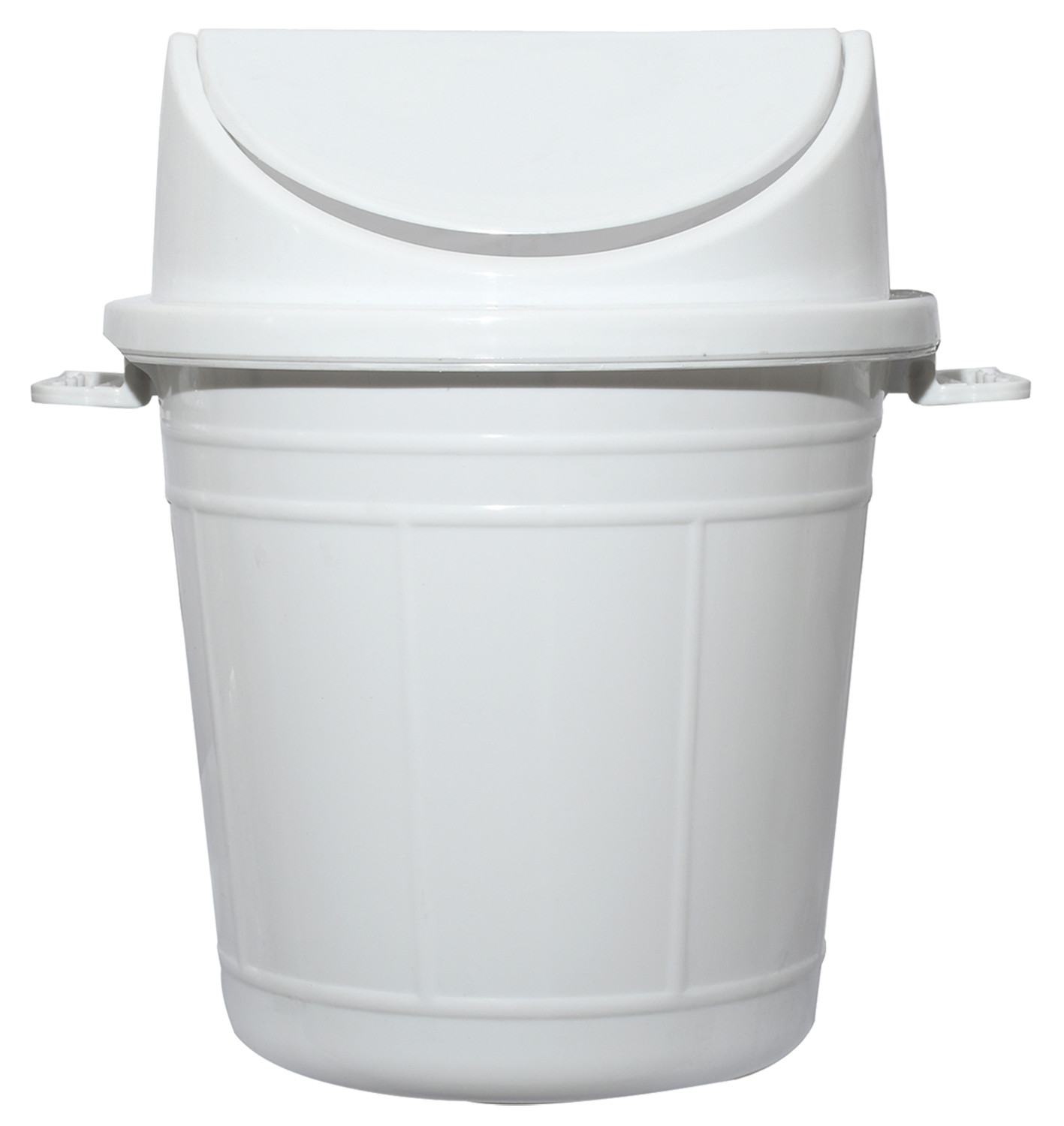 Kuber Industries Plastic Swing Lid Garbage Waste Dustbin for Home, Office, Factory, 30 Liters, Large Size (White) -CTKTC38705