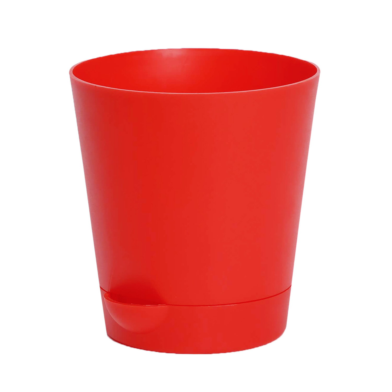 Kuber Industries Plastic Titan Pot|Garden Container For Plants & Flowers|Self-Watering Pot With Drainage Holes,6 Inch (Red)