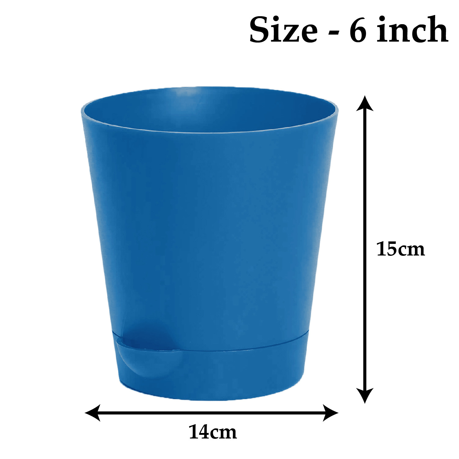 Kuber Industries Plastic Titan Pot|Garden Container For Plants & Flowers|Self-Watering Pot With Drainage Holes,6 Inch (Blue)