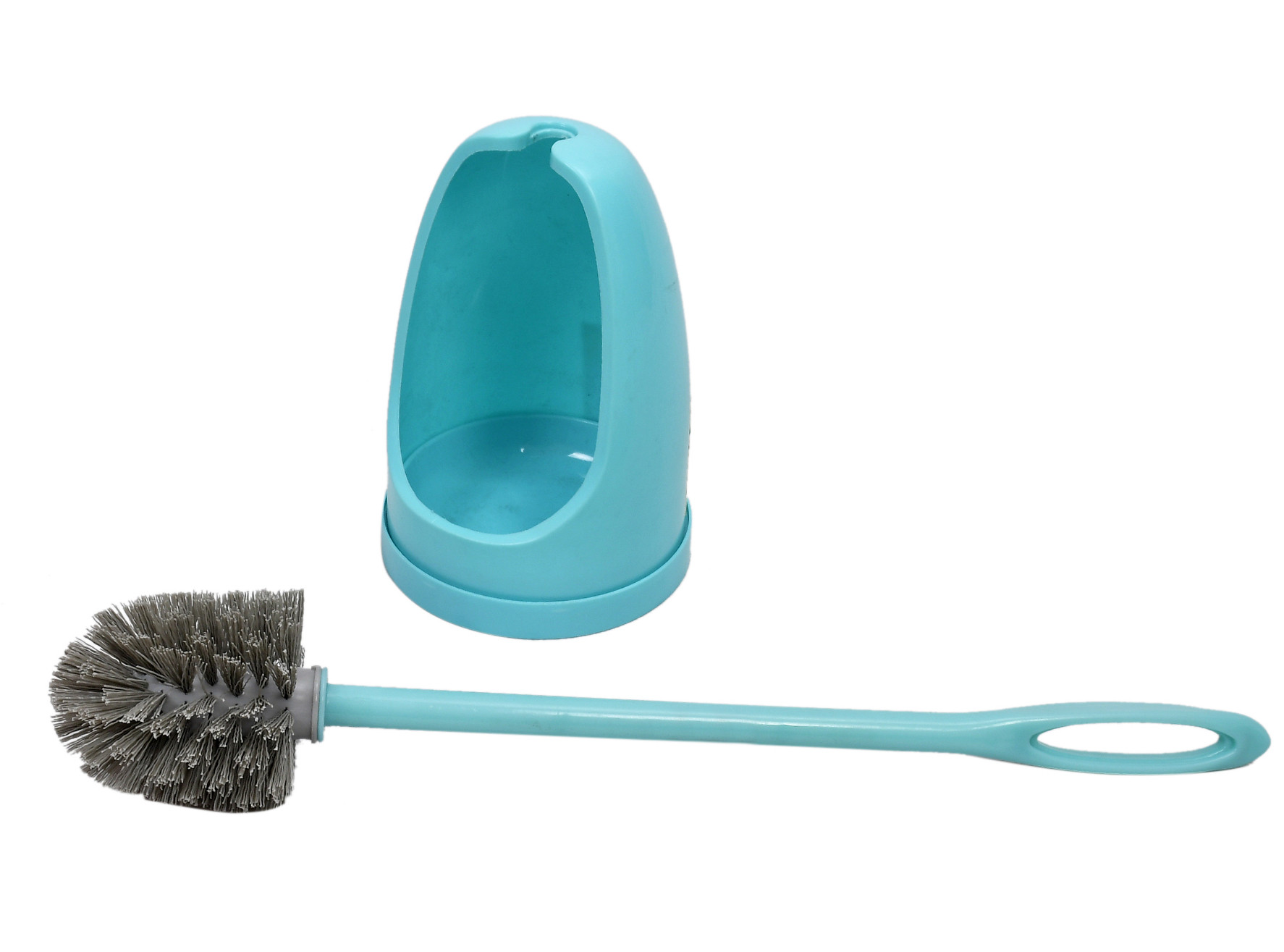 Kuber Industries Plastic Toilet Brush with Caddy Slim Stand (Green)-KUBMART3370