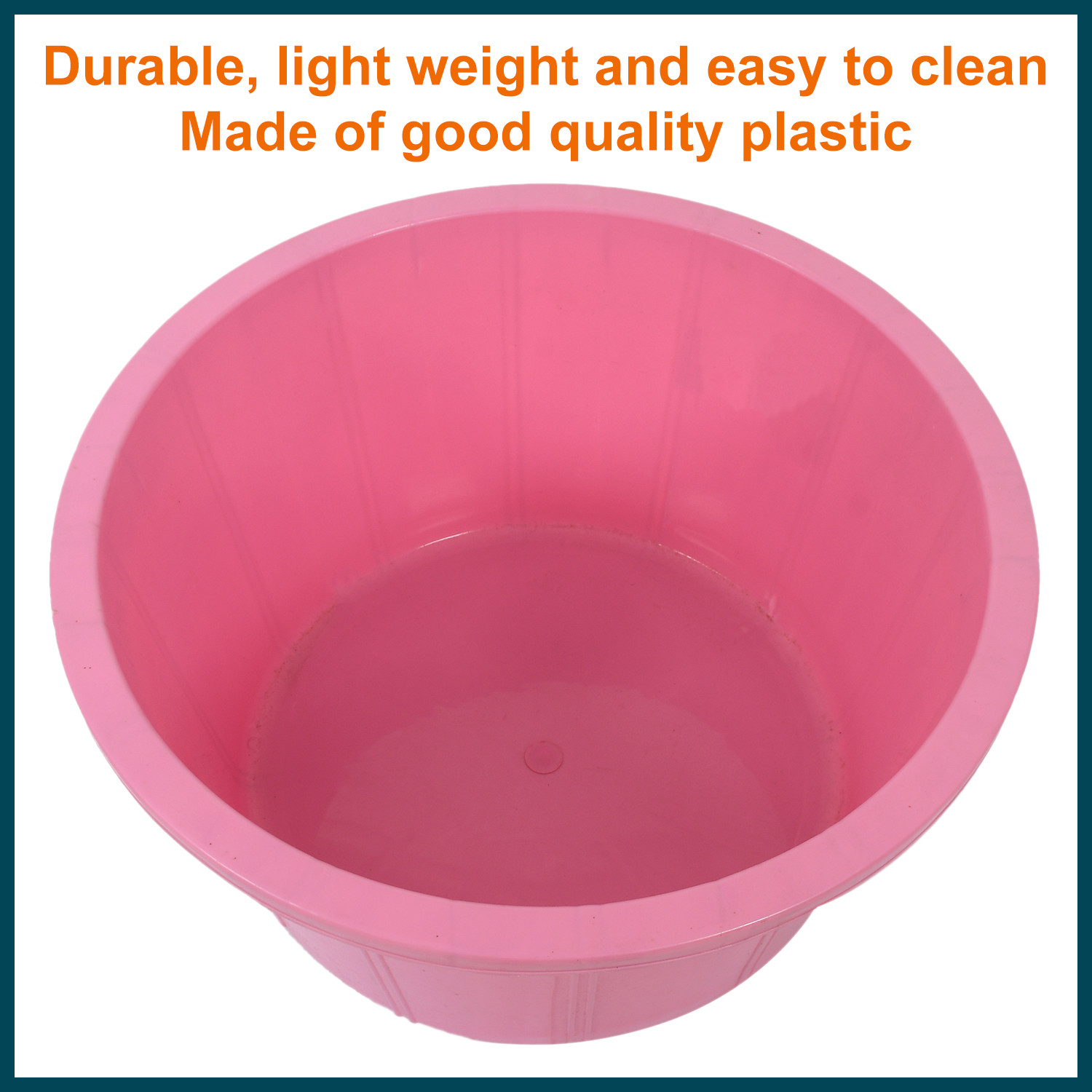 Kuber Industries Plastic Unbreakable Multipurpose Bath Tub/Washing Tub For Bathing 40 Ltr.(Pink) 54KM3903