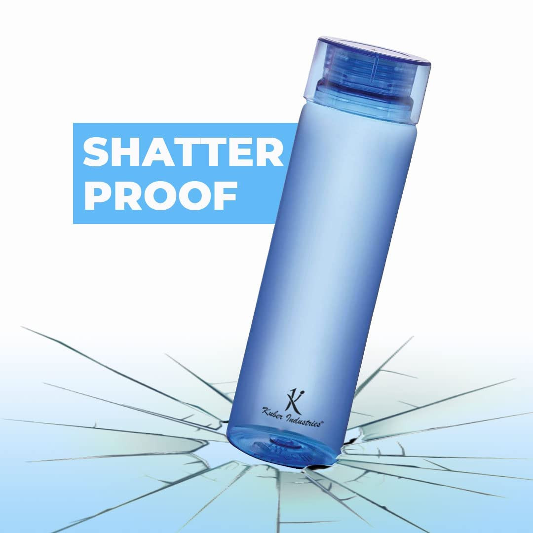Kuber Industries Plastic Water Bottles -1 Litre Water Bottle | Break Proof, Multipurpose, BPA Free, Ideal for Fridge/Refrigerator |Blue Set of 4