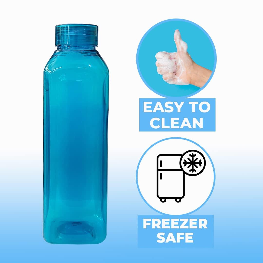 Kuber Industries Plastic Water Bottles -1 Litre Water Bottle | Break Proof, Multipurpose, BPA Free, Ideal for Fridge/Refrigerator | Sea Green or Red: Set of 6