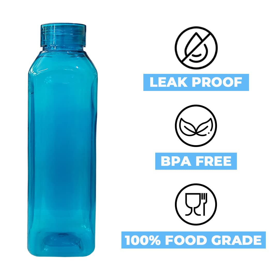 Kuber Industries Plastic Water Bottles -1 Litre Water Bottle | Break Proof, Multipurpose, BPA Free, Ideal for Fridge/Refrigerator | Sea Green or Red: Set of 6