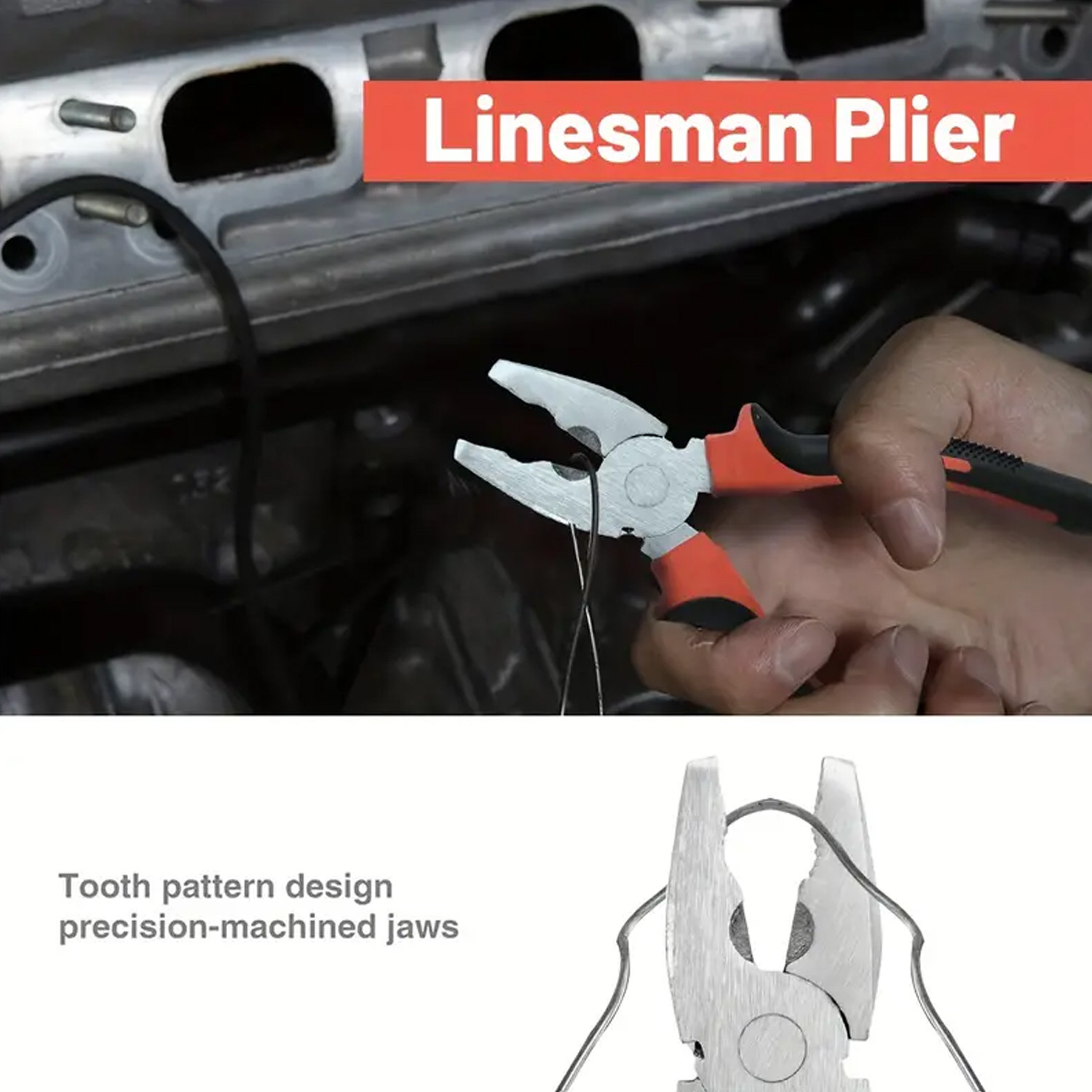 Kuber Industries Plier With Anti-Rust Properties|Designed For Comfort & Control|Idol for Gripping, Holding & Cutting Wires (Red & Black)