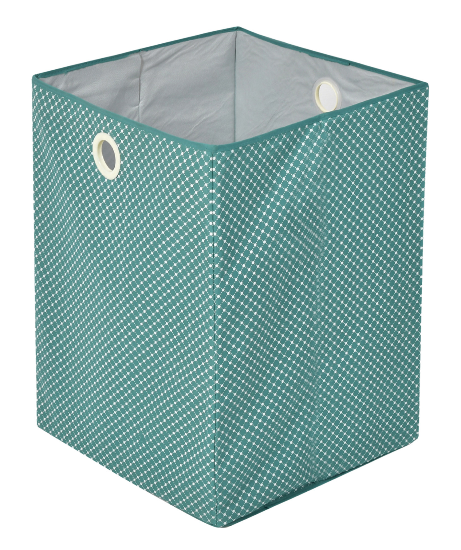 Kuber Industries Polka Dot Printed Cotton Foldable Large Laundry basket/Hamper With Handles (Green)-44KM0205