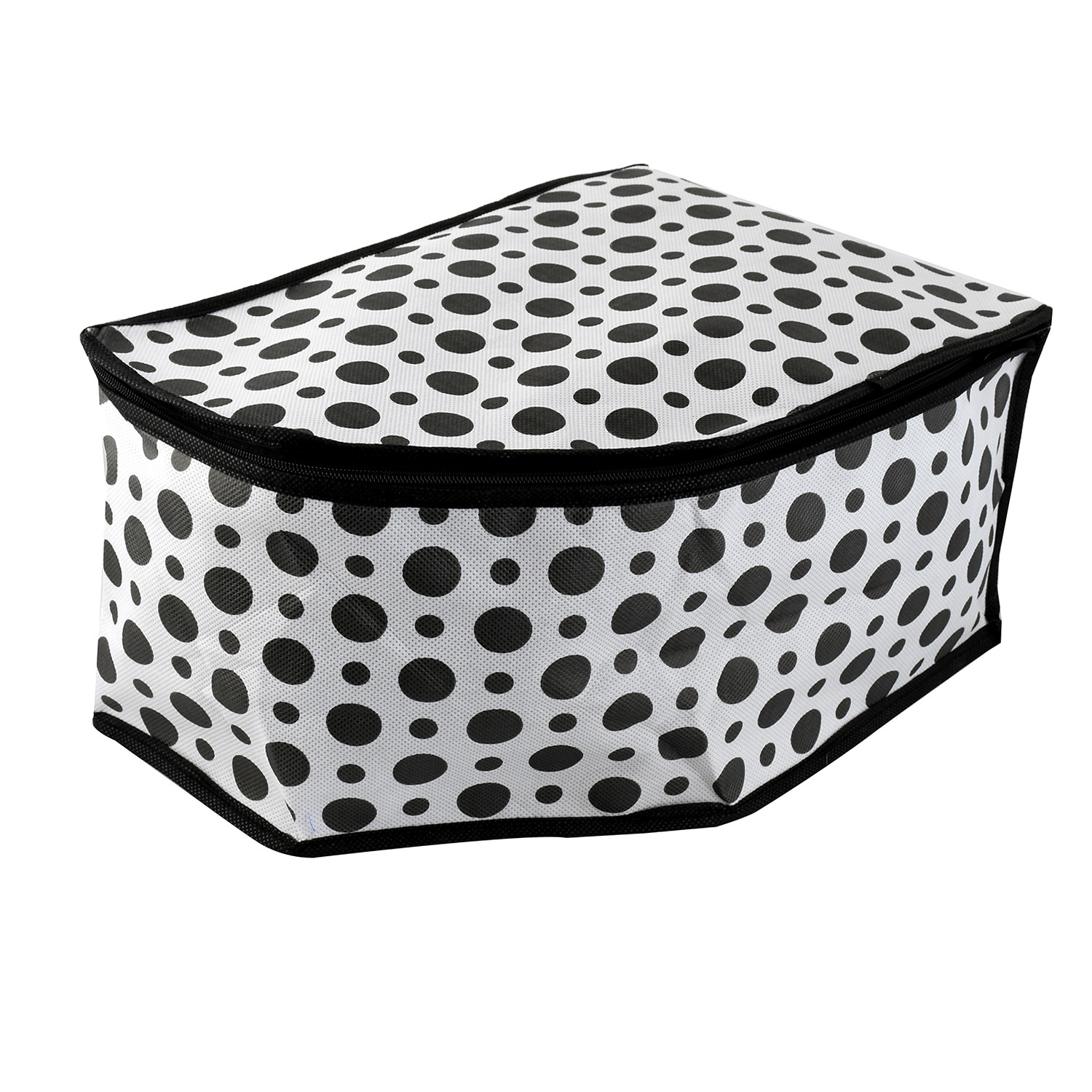 Kuber Industries Polka Dots Non Woven Blouse Cover Set (Black & White)  -CTKTC38081