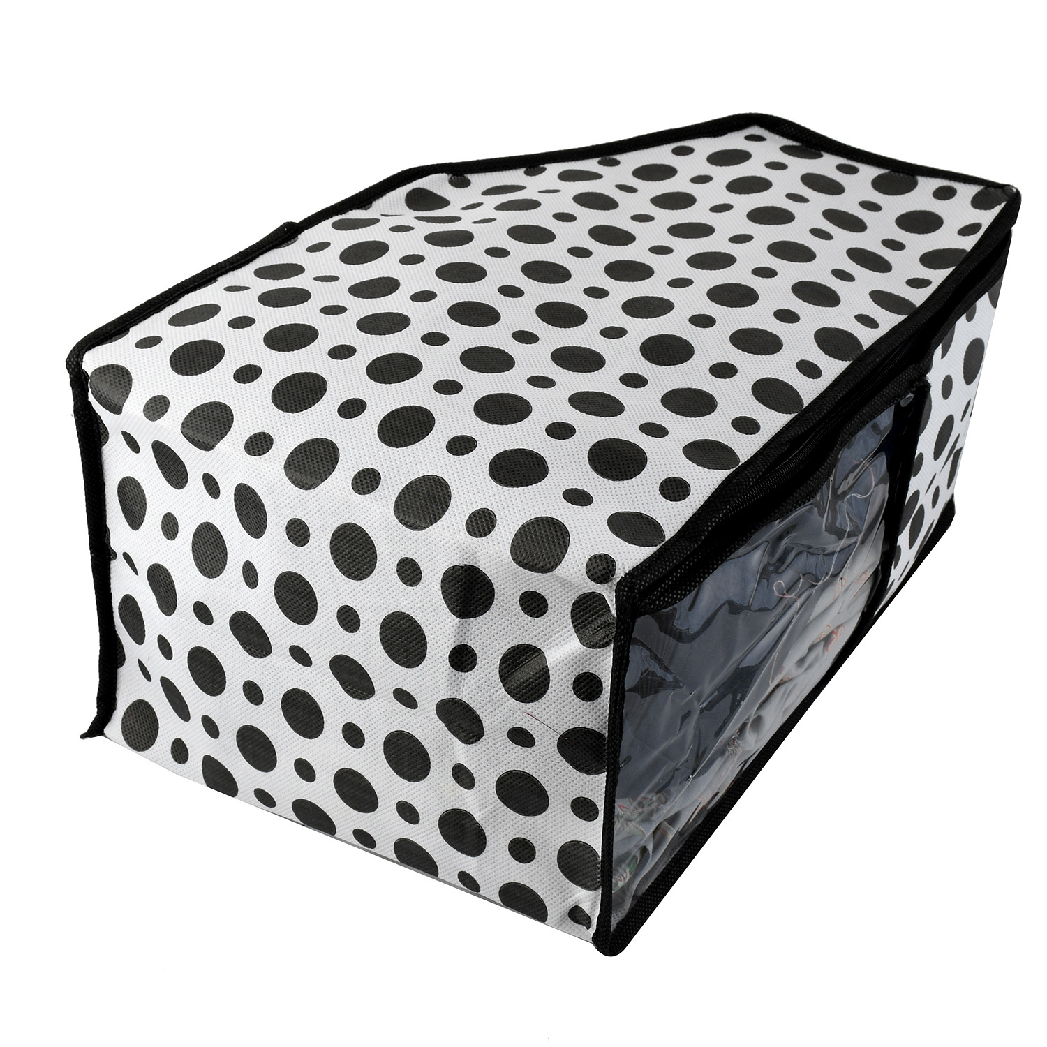 Kuber Industries Polka Dots Non Woven Blouse Cover Set (Black & White)  -CTKTC38081