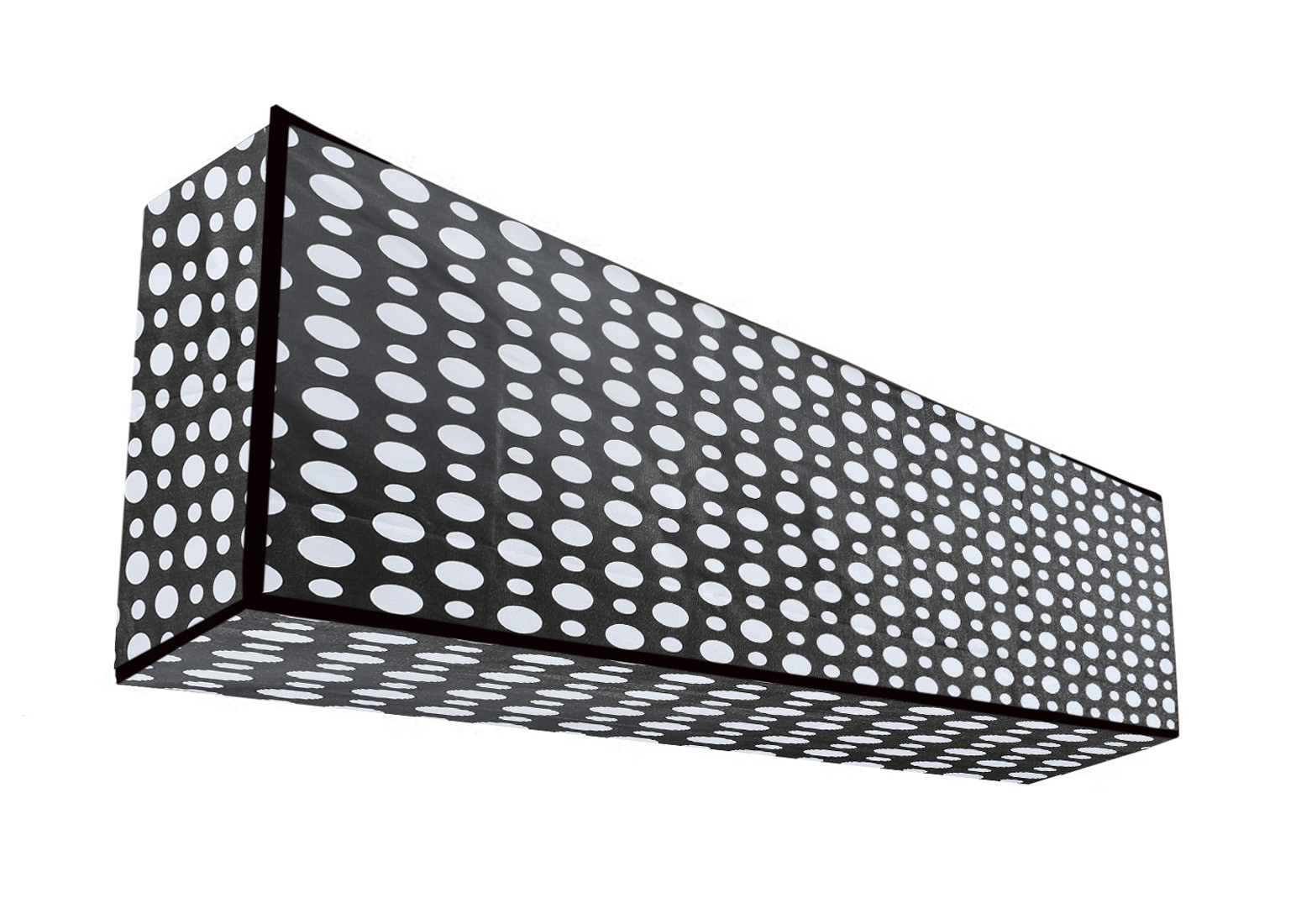 Kuber Industries Polka Dots Print PVC Air Conditioning Dust Cover Indoor and Outdoor Waterproof Folding Spilt Ac Cover Set 1.5 Ton AC (Black)