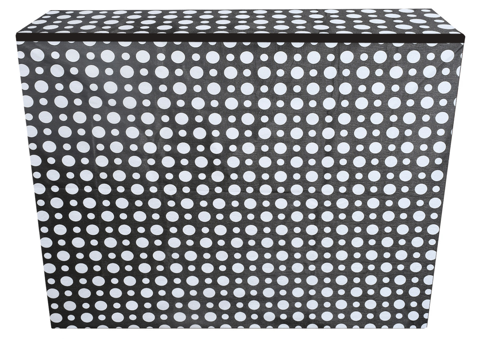 Kuber Industries Polka Dots Print PVC Air Conditioning Dust Cover Indoor and Outdoor Waterproof Folding Spilt Ac Cover Set 1.5 Ton AC (Black)