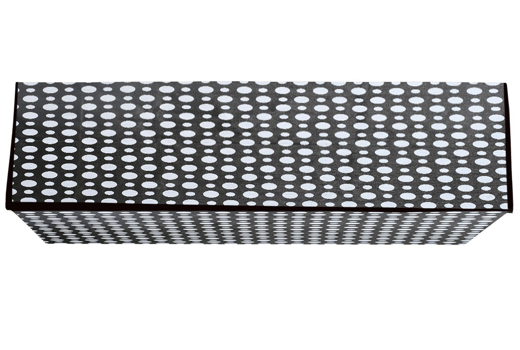 Kuber Industries Polka Dots Print PVC Air Conditioning Dust Cover Indoor and Outdoor Waterproof Folding Spilt Ac Cover Set 1.5 Ton AC (Black)