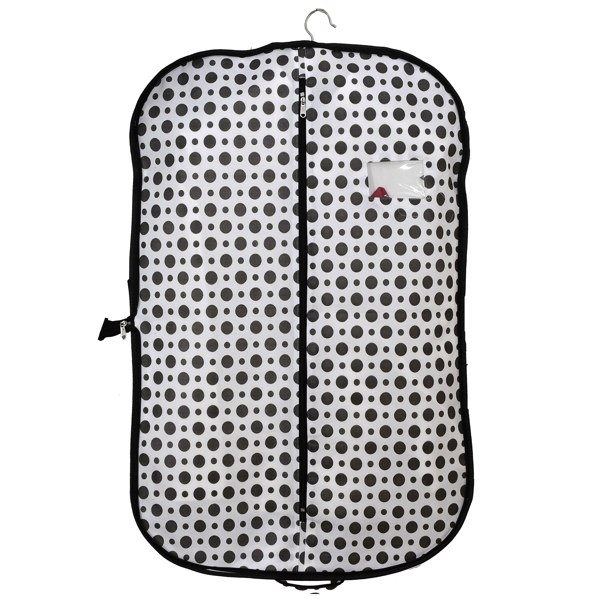 Kuber Industries Polka Dots Printed Foldable Non Woven Men's Coat Blazer Cover (Black & White)-KUBMART890