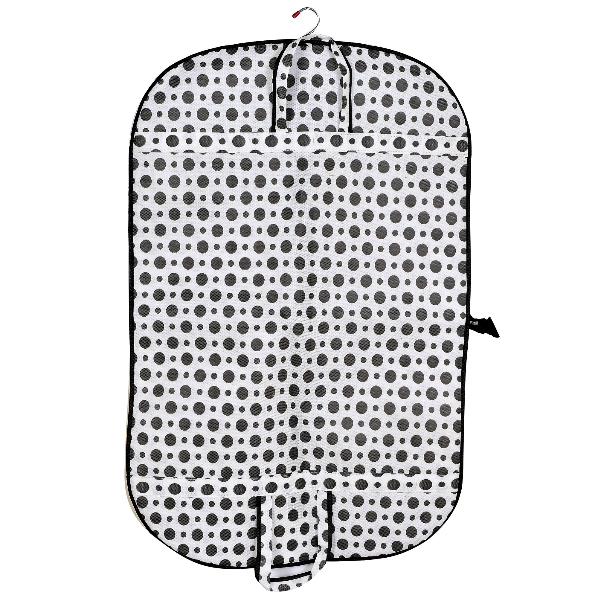 Kuber Industries Polka Dots Printed Foldable Non Woven Men's Coat Blazer Cover (Black & White)-KUBMART890