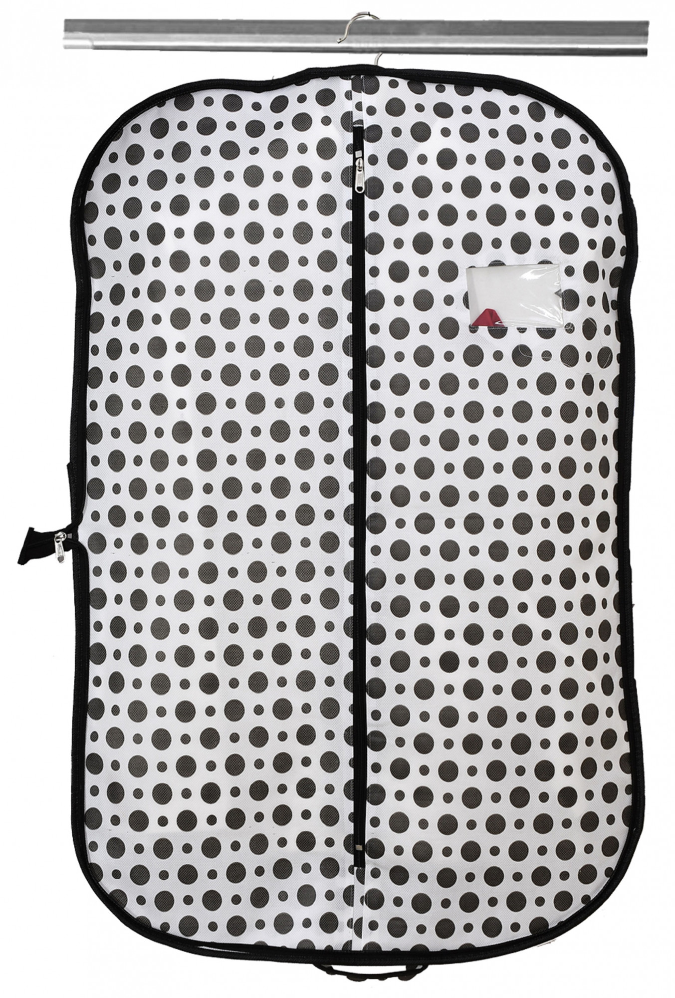 Kuber Industries Polka Dots Printed Foldable Non Woven Men's Coat Blazer Cover (Black & White)-KUBMART890