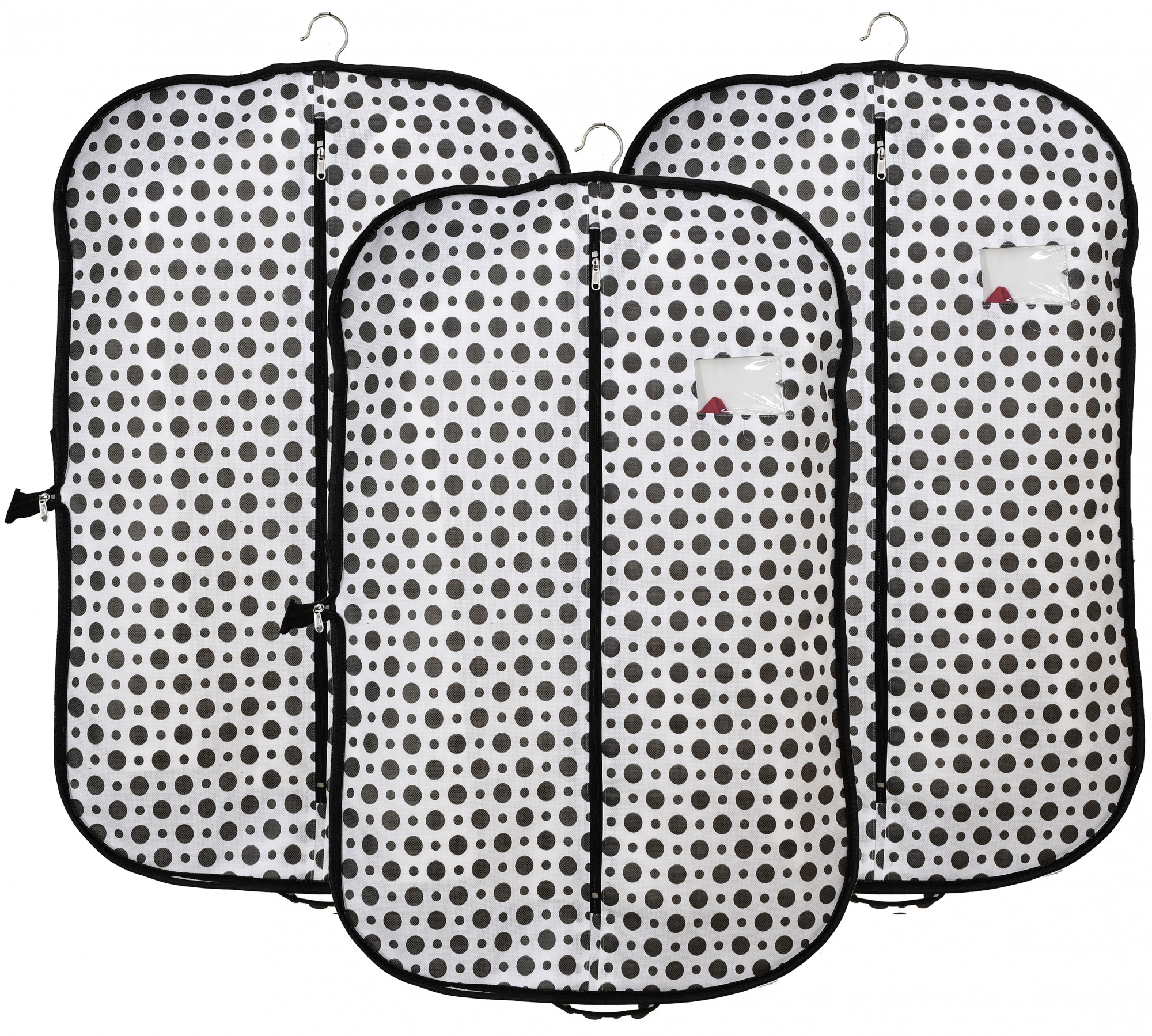 Kuber Industries Polka Dots Printed Foldable Non Woven Men's Coat Blazer Cover (Black & White)-KUBMART890