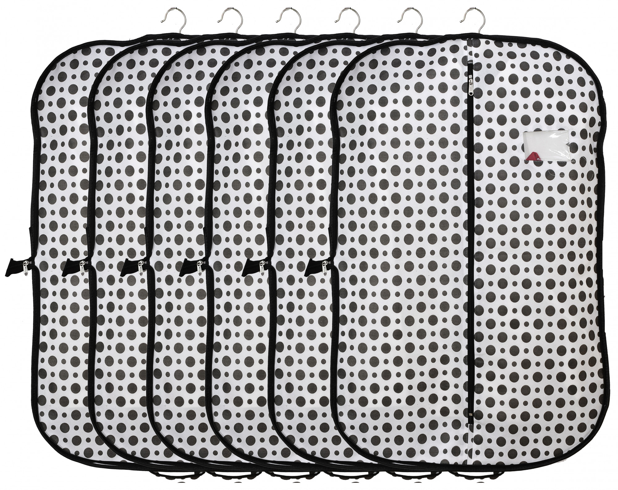 Kuber Industries Polka Dots Printed Foldable Non Woven Men's Coat Blazer Cover (Black & White)-KUBMART890