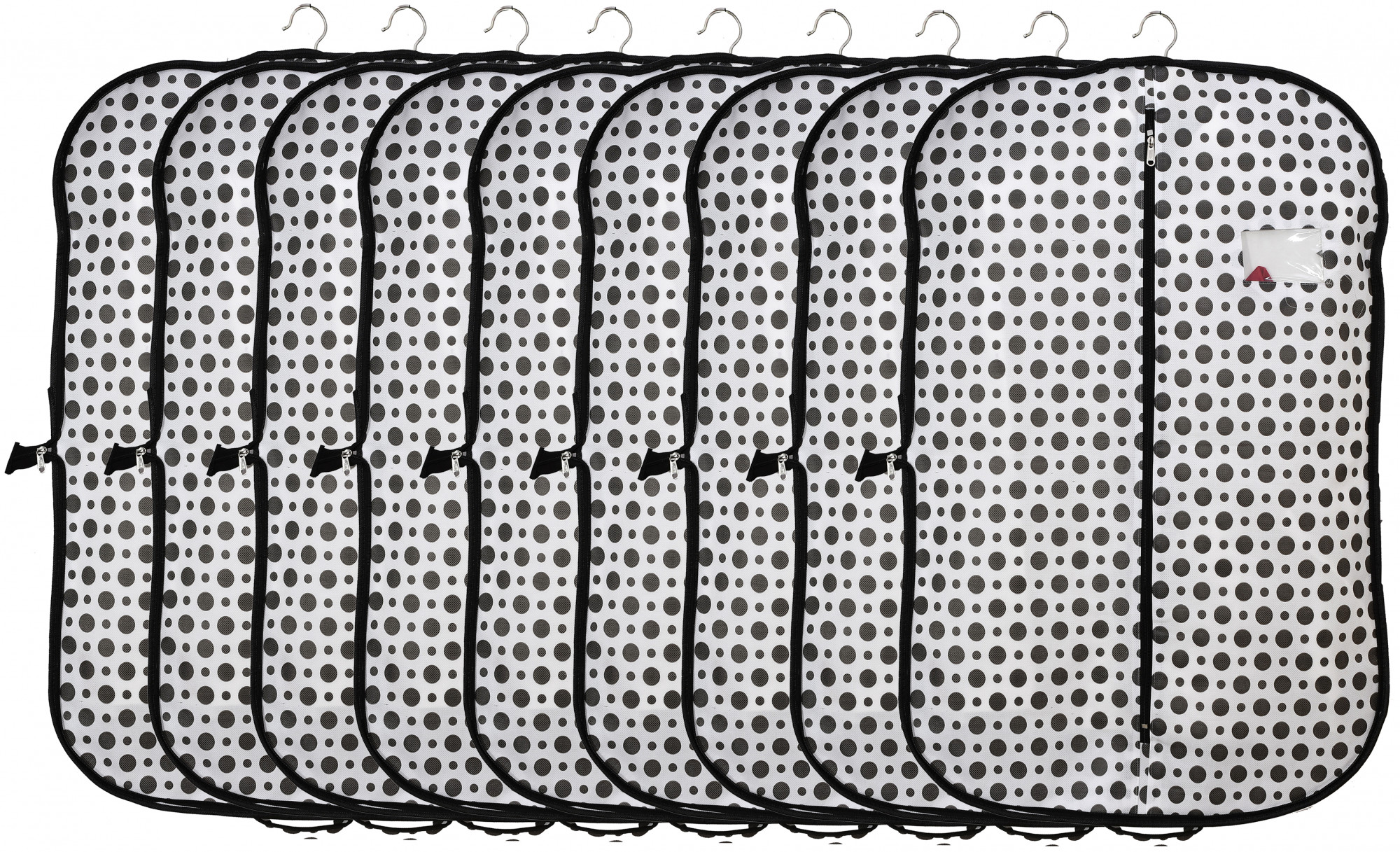 Kuber Industries Polka Dots Printed Foldable Non Woven Men's Coat Blazer Cover (Black & White)-KUBMART890