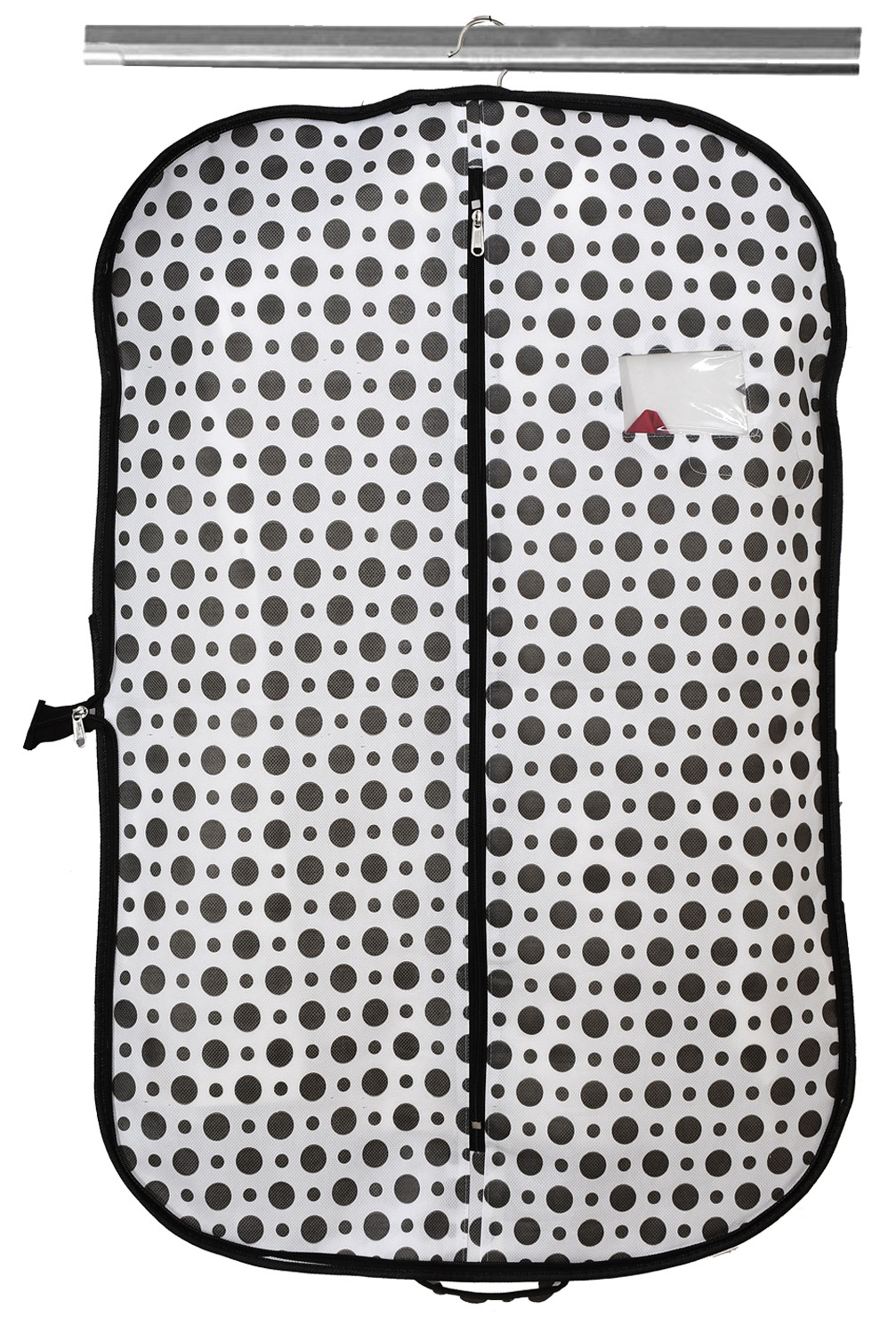 Kuber Industries Polka Dots Printed Foldable Non Woven Men's Coat Blazer Cover (Black & White)-KUBMART898