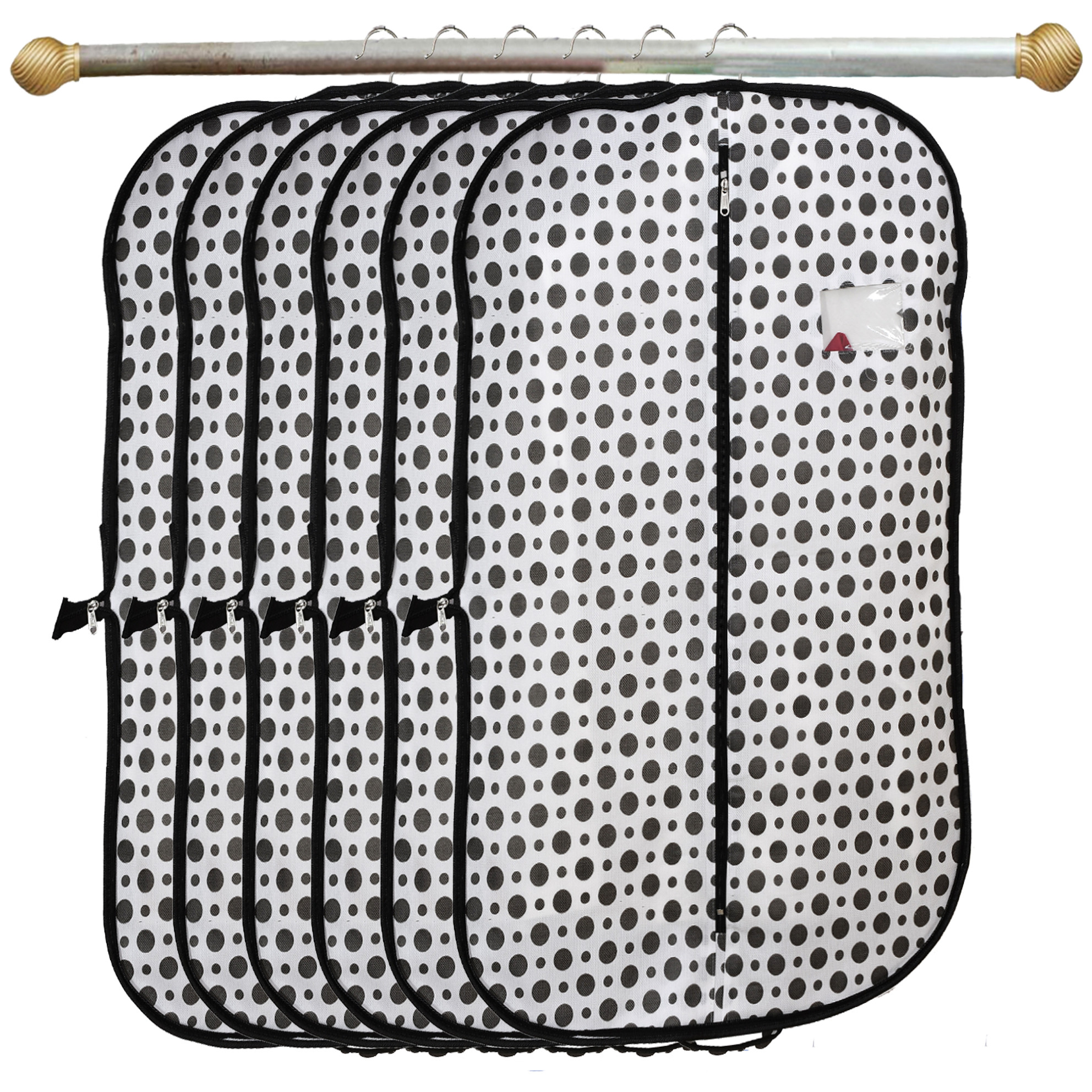 Kuber Industries Polka Dots Printed Foldable Non Woven Men's Coat Blazer Cover (Black & White)-KUBMART898