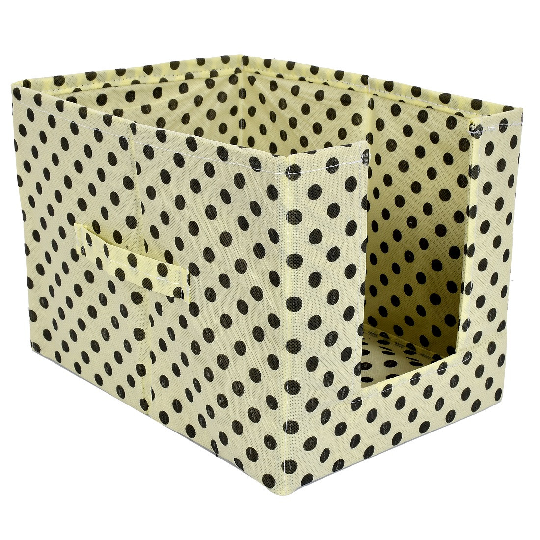 Kuber Industries Polka Print Non Woven Shirt Stacker/Shirt Organizer Wardrobe Organizer (Ivory)-KUBMART1608