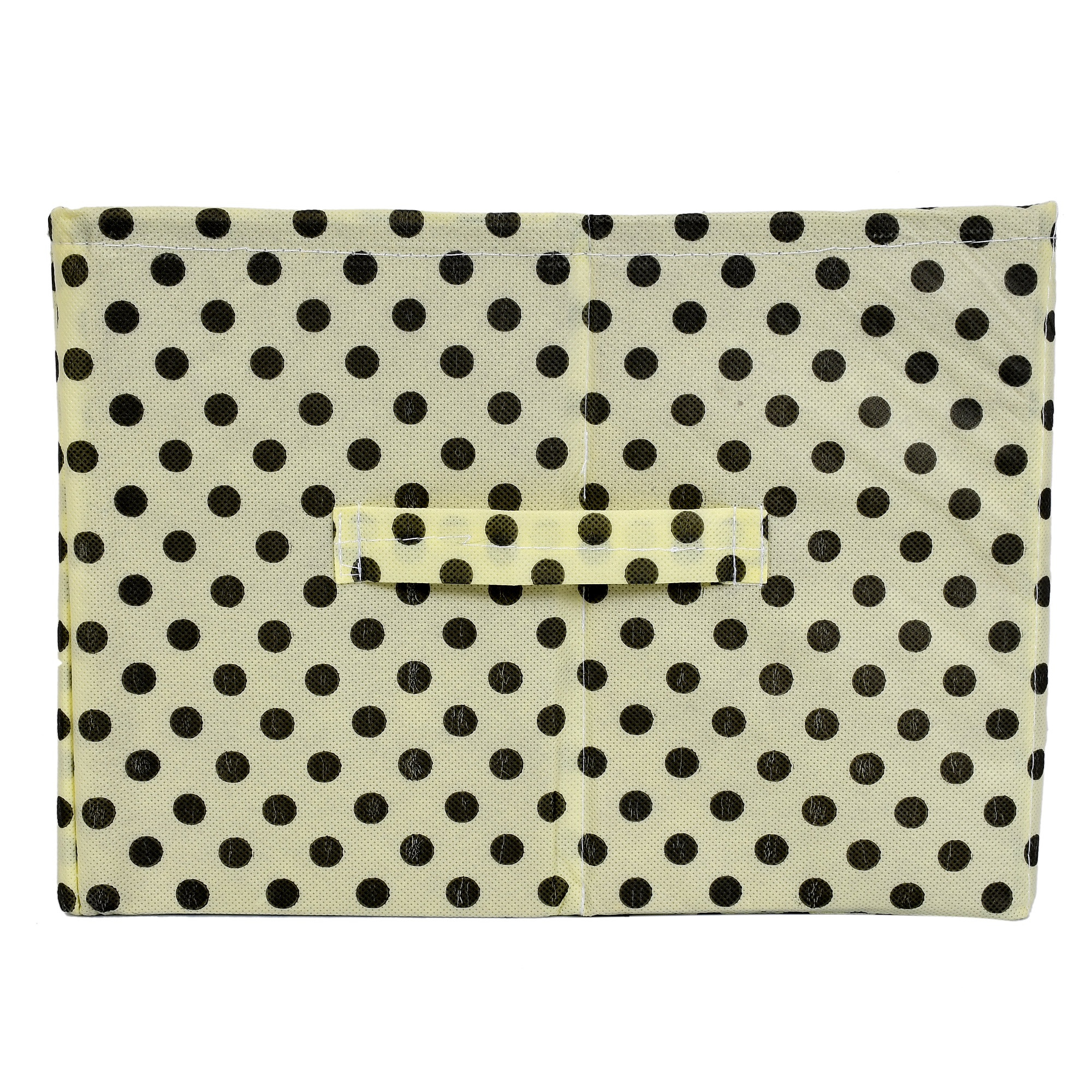 Kuber Industries Polka Print Non Woven Shirt Stacker/Shirt Organizer Wardrobe Organizer (Ivory)-KUBMART1608
