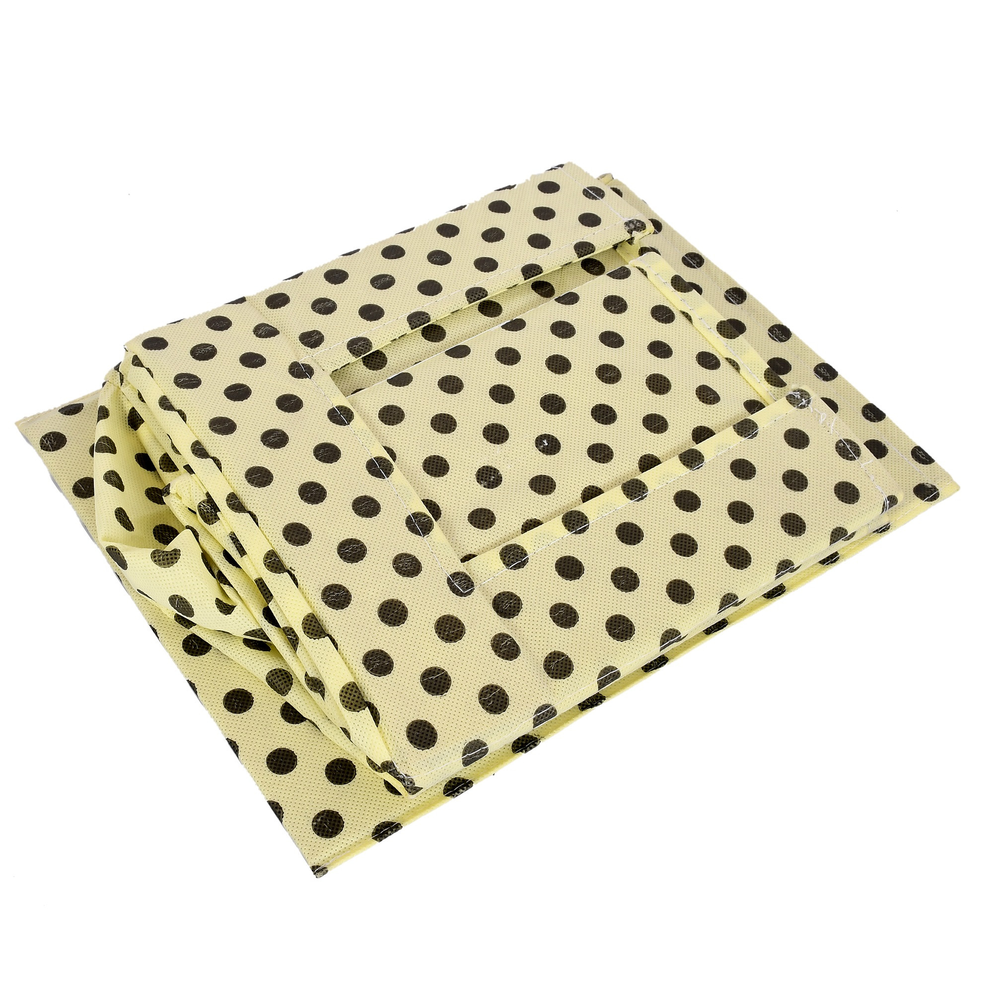 Kuber Industries Polka Print Non Woven Shirt Stacker/Shirt Organizer Wardrobe Organizer (Ivory)-KUBMART1608