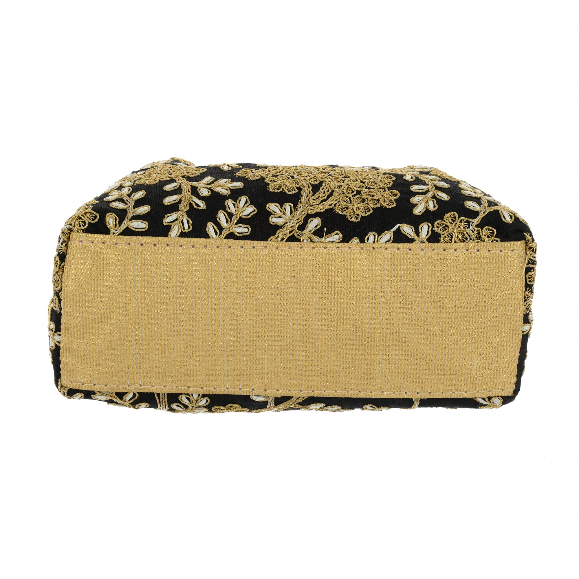 Kuber Industries Polyester 2 Pieces Embroidered Potli Batwa Pouch Bag for Women (Peach & Black)