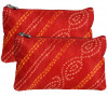 Kuber Industries Polyester Bandhani Print Purse For Woman/Girl Set Of 2 (Red) 54KM4344