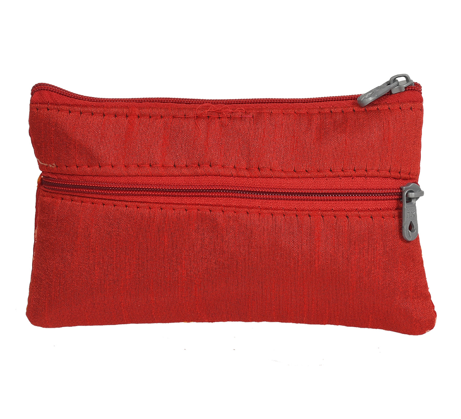 Kuber Industries Polyester Bandhani Print Purse For Woman/Girl Set Of 2 (Red) 54KM4344