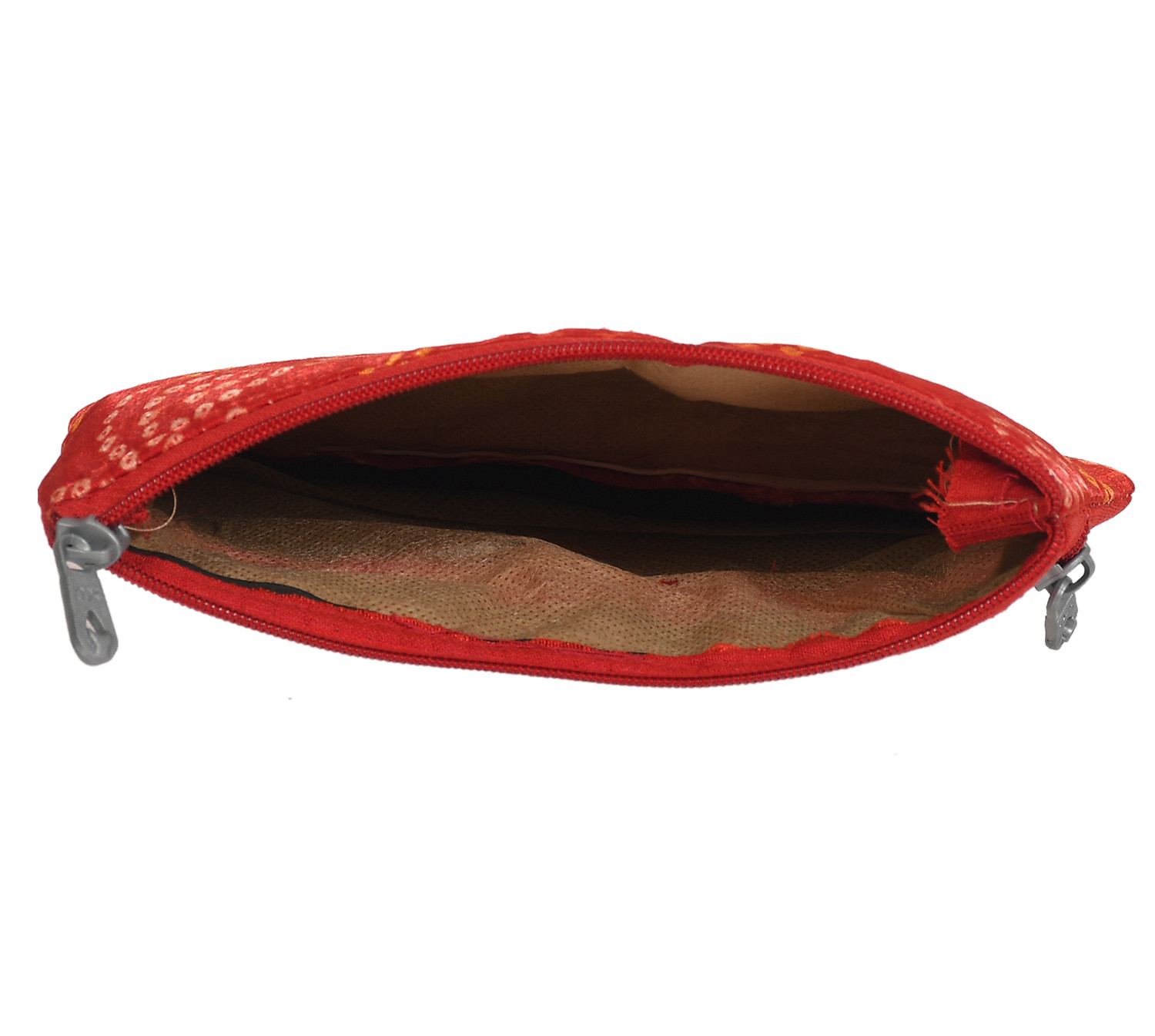 Kuber Industries Polyester Bandhani Print Purse For Woman/Girl Set Of 2 (Red) 54KM4344