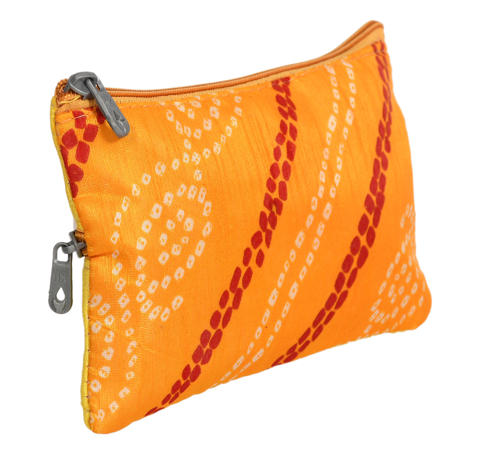 Kuber Industries Polyester Bandhani Print Purse For Woman/Girl Set Of 2 (Yellow) 54KM4345