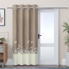 Polyester Curtains for Door 7 Feet with 8 Grommets | Soft &amp; Fade-Resistant Home Decor Light Filtering Curtain for Living Room and Bedroom | Digital Lining - Cream Brown