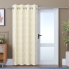 Polyester Curtains for Door 7 Feet with 8 Grommets | Soft & Fade-Resistant Home Decor Light Filtering Curtain for Living Room and Bedroom | Digital Branches - Cream Golden