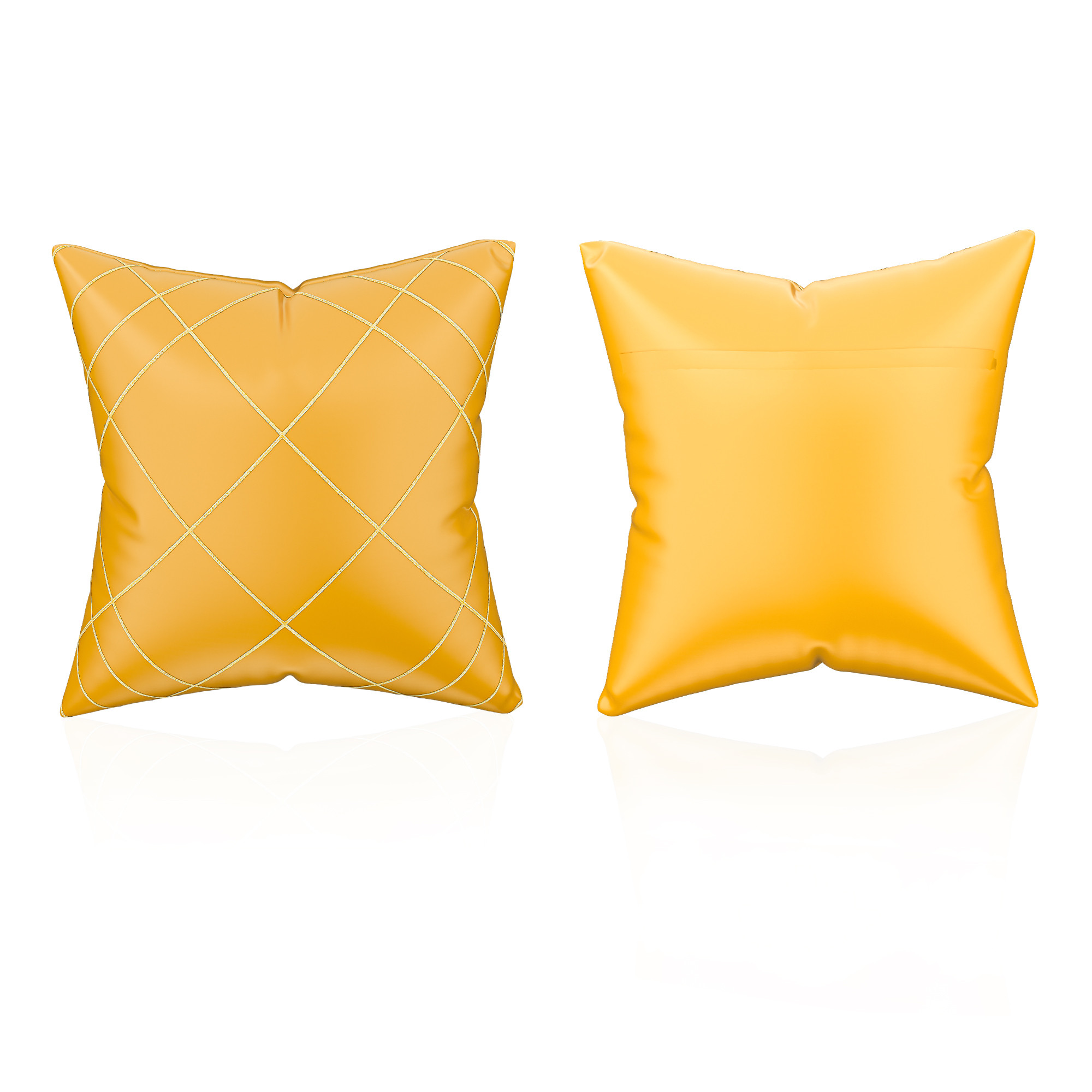 Kuber Industries Polyester Cushion Cover 16 Inch x 16 Inch Set of 5 with Zip Closure  Decorative Throw Pillow Cushion Cover for Sofa Set Bedroom and Living Room  9 Box Check - Yellow