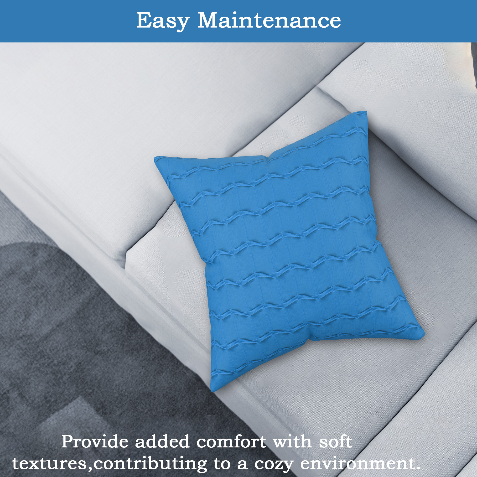 Kuber Industries Polyester Cushion Cover 16 Inch x 16 Inch Set of 5 with Zip Closure  Decorative Throw Pillow Cushion Cover for Sofa Set Bedroom and Living Room  7 Wave - Multicolor