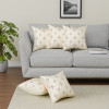 Polyester Cushion Cover 16 Inch x 16 Inch Set of 5 with Zip Closure | Decorative Throw Pillow Square Cushion Cover for Sofa Set, Bedroom and Living Room | Golden Tree - Cream