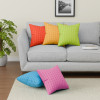 Polyester Cushion Cover 16 Inch x 16 Inch Set of 5 with Zip Closure | Throw Pillow Cushion Cover for Sofa Set, Bedroom and Living Room | Plain Check Quilted - Multicolor