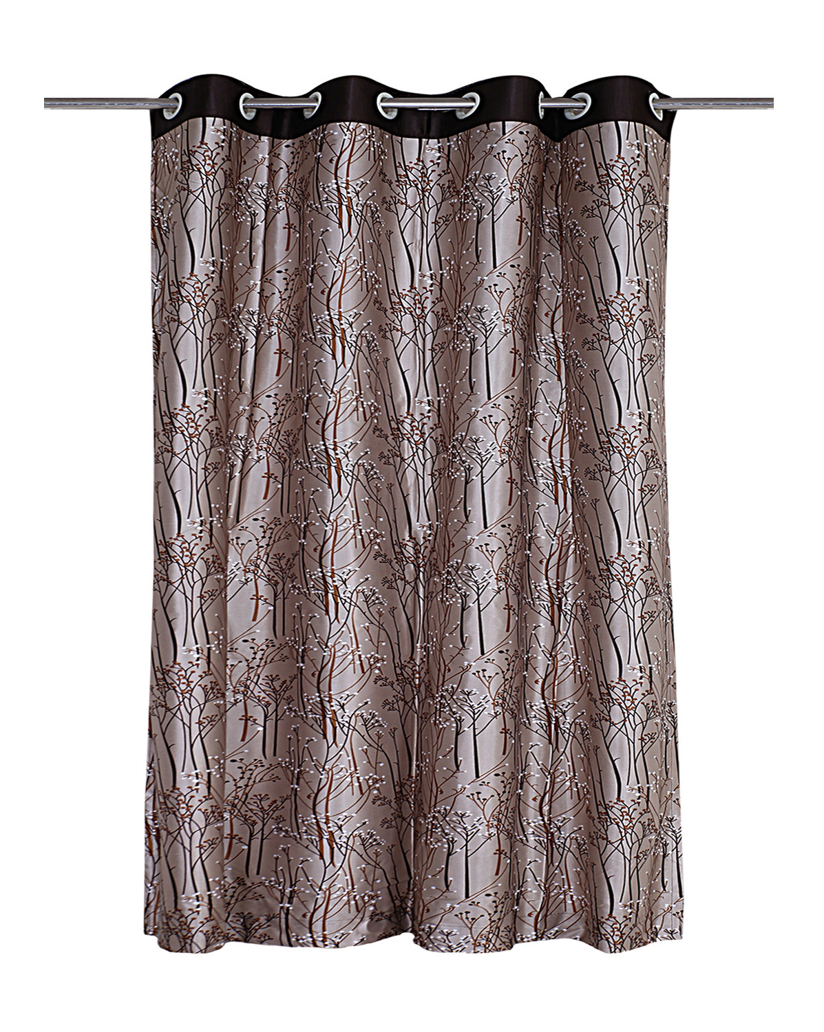 Kuber Industries Polyester Decorative 5 Feet Window CurtainTree Branches Print Darkening BlackoutDrapes Curatin With 8 Eyelet For Home  Office Coffee