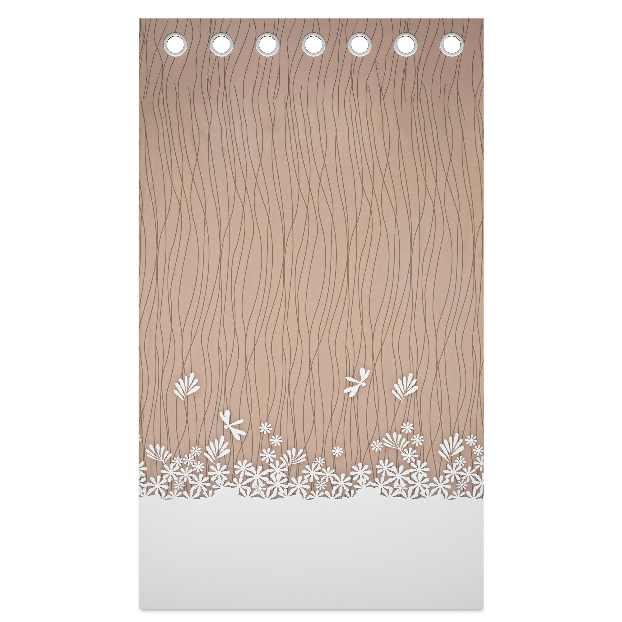 Kuber Industries Polyester Door Curtains 7 Feet  Aesthetic Curtains for Bedroom and Living Room Decoration  Kitchen and Room Parda  Digital Lining - Cream Brown