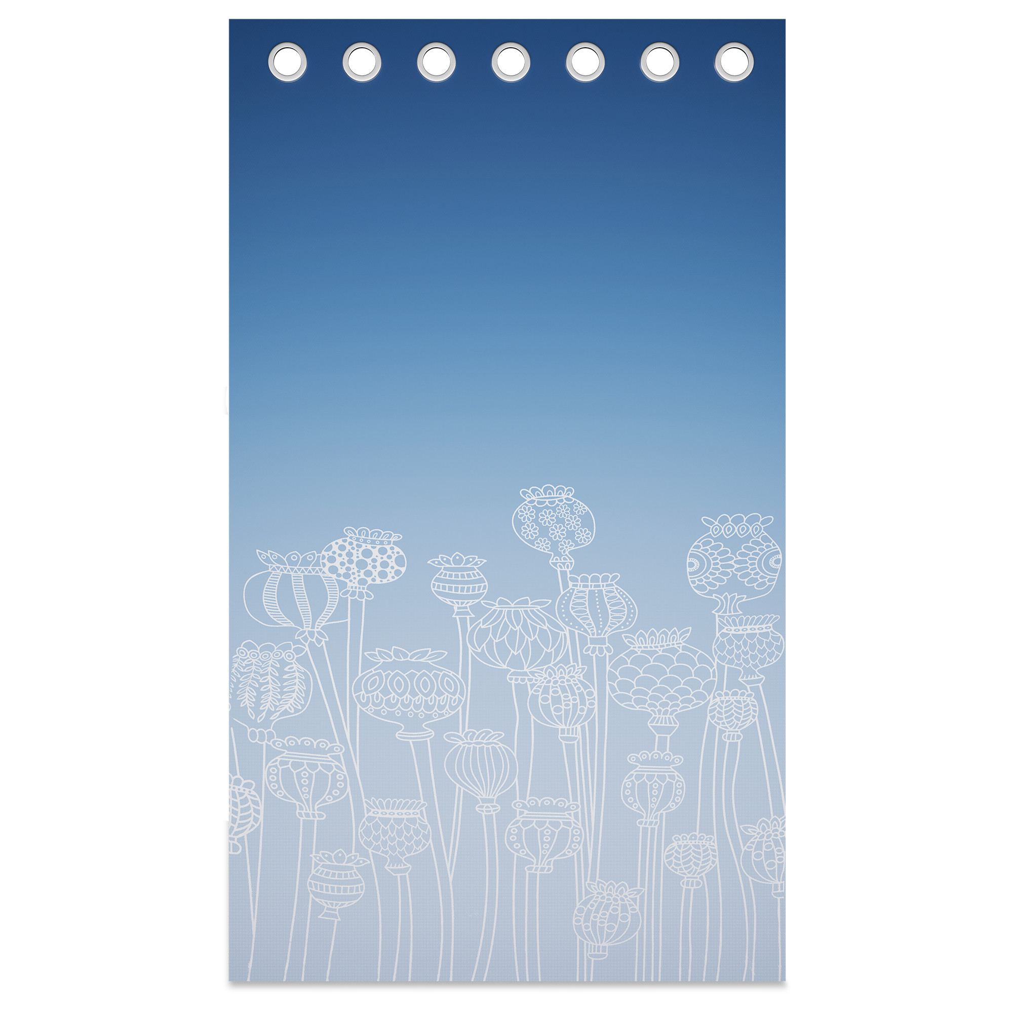 Kuber Industries Polyester Door Curtains 7 Feet Long  Aesthetic Curtains for Bedroom and Living Room Decoration  Kitchen and Room Parda  Digital Matki Flower - Blue