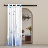 Polyester Door Curtains 7 Feet Long | Aesthetic Curtains for Bedroom and Living Room Decoration | Kitchen and Room Parda | Digital Birds - White &amp; Grey