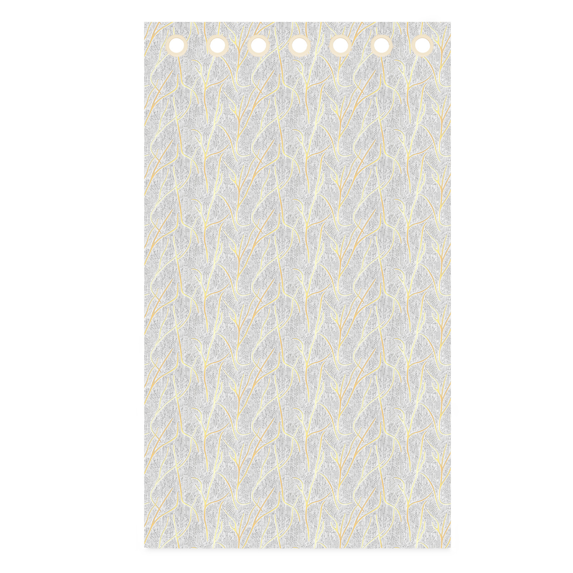 Kuber Industries Polyester Door Curtains 7 Feet Long  Aesthetic Curtains for Bedroom and Living Room Decoration  Kitchen and Room Parda  Digital Branches - Grey  Golden