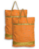 Kuber Industries Polyester Dot Print Hand Bag/Grocery Bag For Women/Girls With Handle (Yellow) 54KM4050