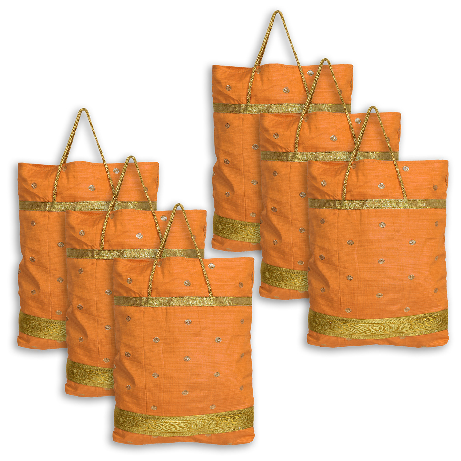 Kuber Industries Polyester Dot Print Hand Bag/Grocery Bag For Women/Girls With Handle (Yellow) 54KM4050
