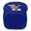 Kuber Industries Polyester Durable &amp; Collapsible Cow Print Square Laundry Basket|Clothes Storage Box With Lid &amp; Side Handles,45 Ltr.(Navy Blue)
