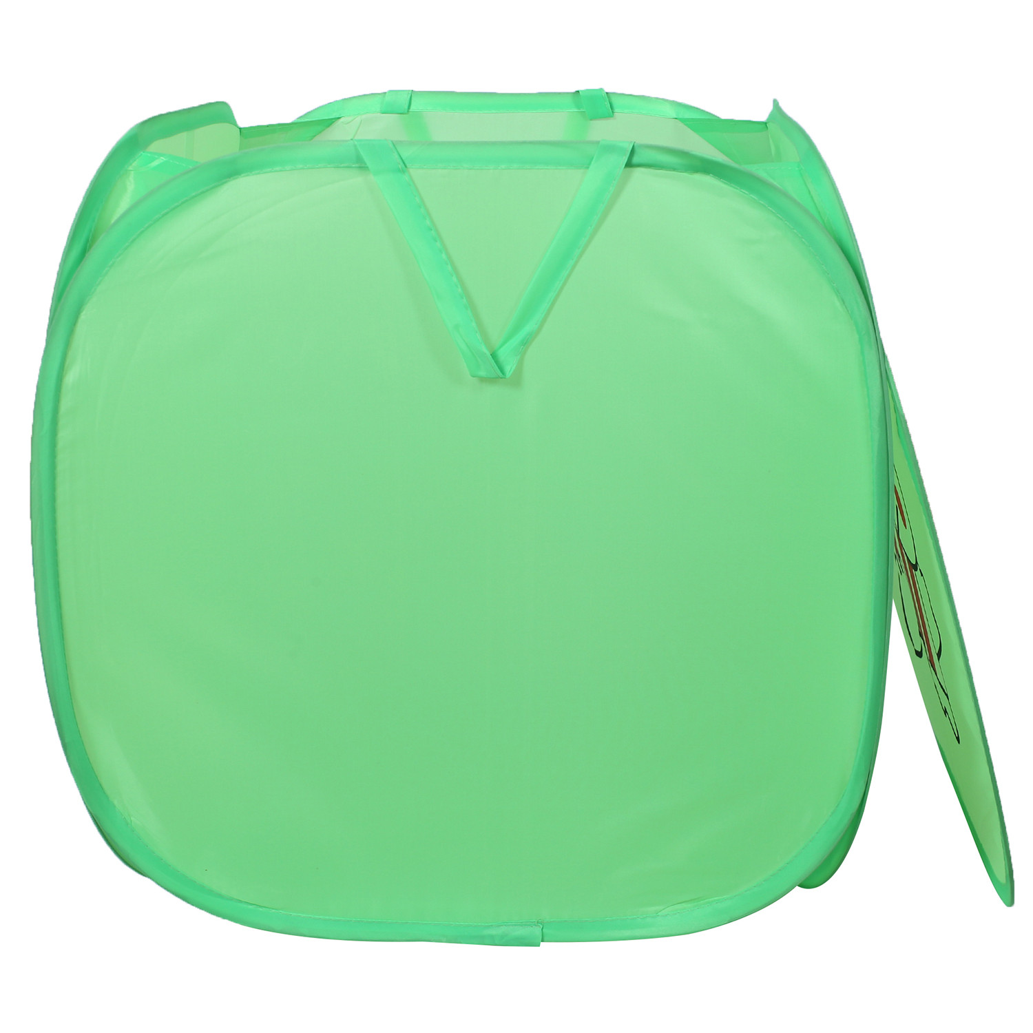 Kuber Industries Polyester Durable & Collapsible Frog Print Square Laundry Basket|Clothes Storage Box With Lid & Side Handles,45 Ltr.(Green)