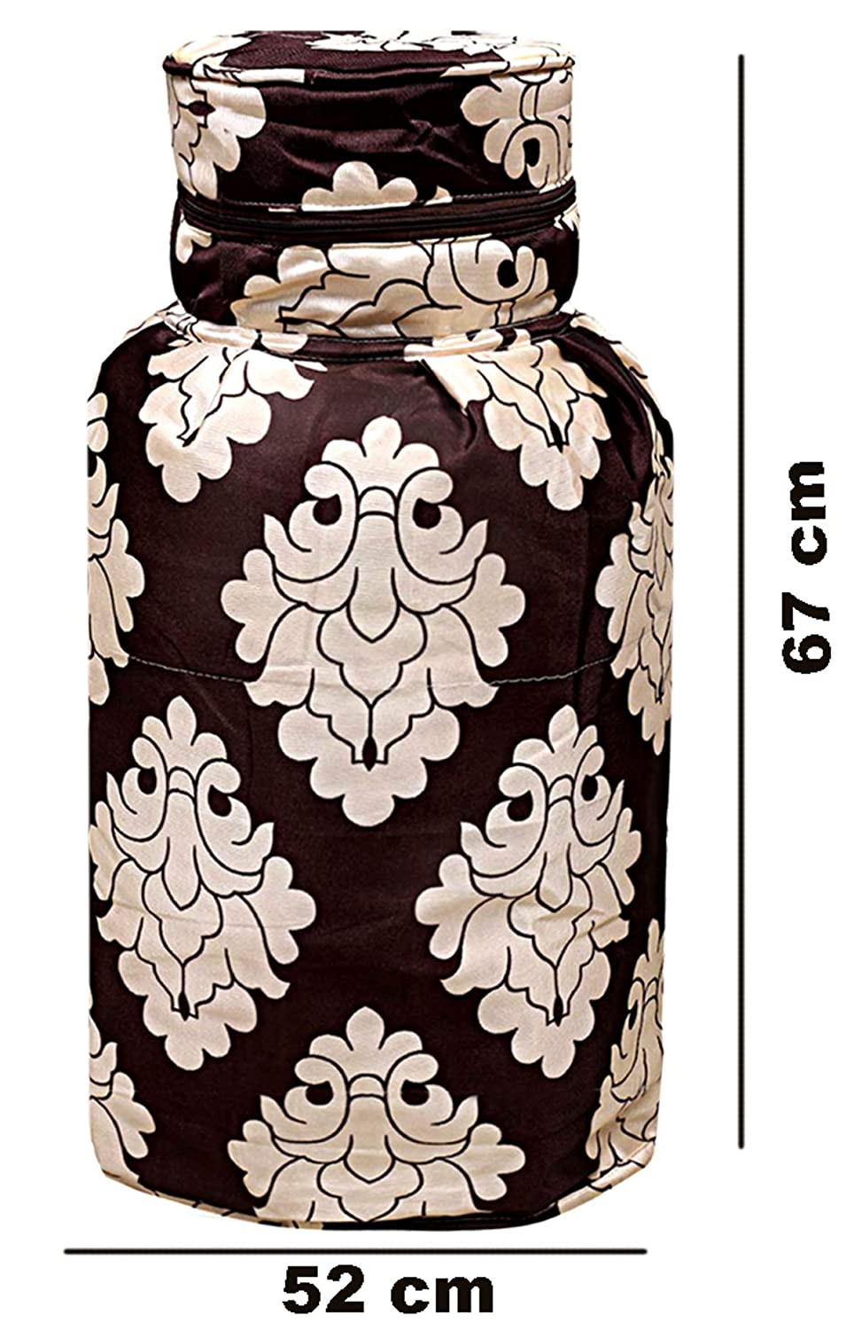 Kuber Industries Polyester Dust-Water Proof LPG Gas Cylinder Cover (Brown)-KUBMART15480