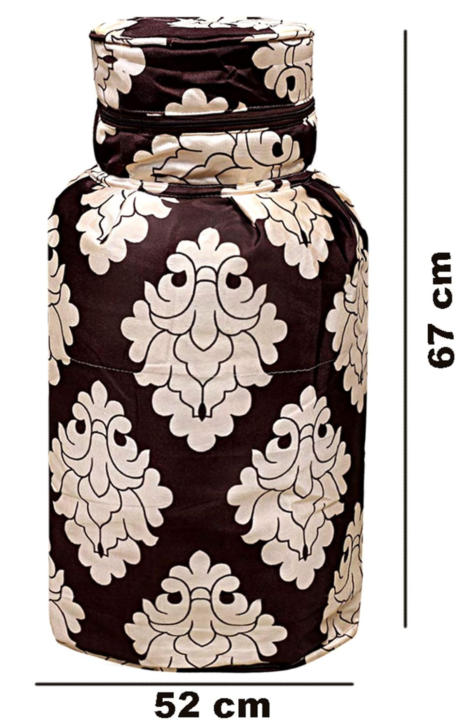 Kuber Industries Polyester Dust-Water Proof LPG Gas Cylinder Cover (Brown)-Pack of 2-KUBMART15482 (Model Number: KUBMART015482)