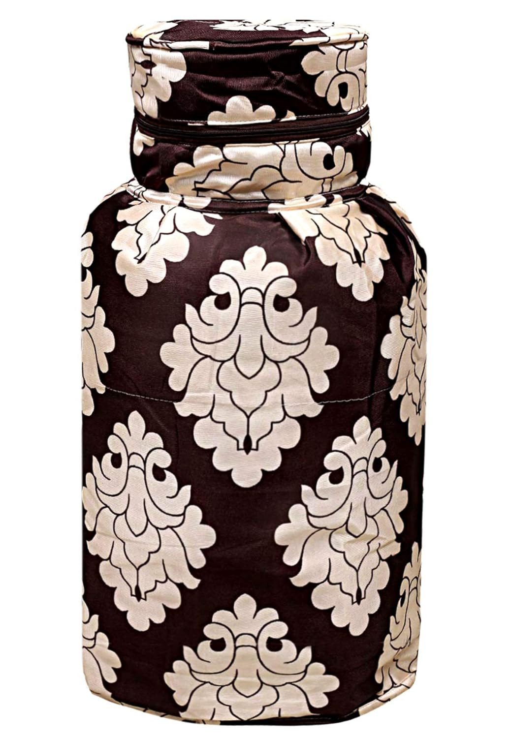 Kuber Industries Polyester Dust-Water Proof LPG Gas Cylinder Cover (Brown)-Pack of 2-KUBMART15482 (Model Number: KUBMART015482)