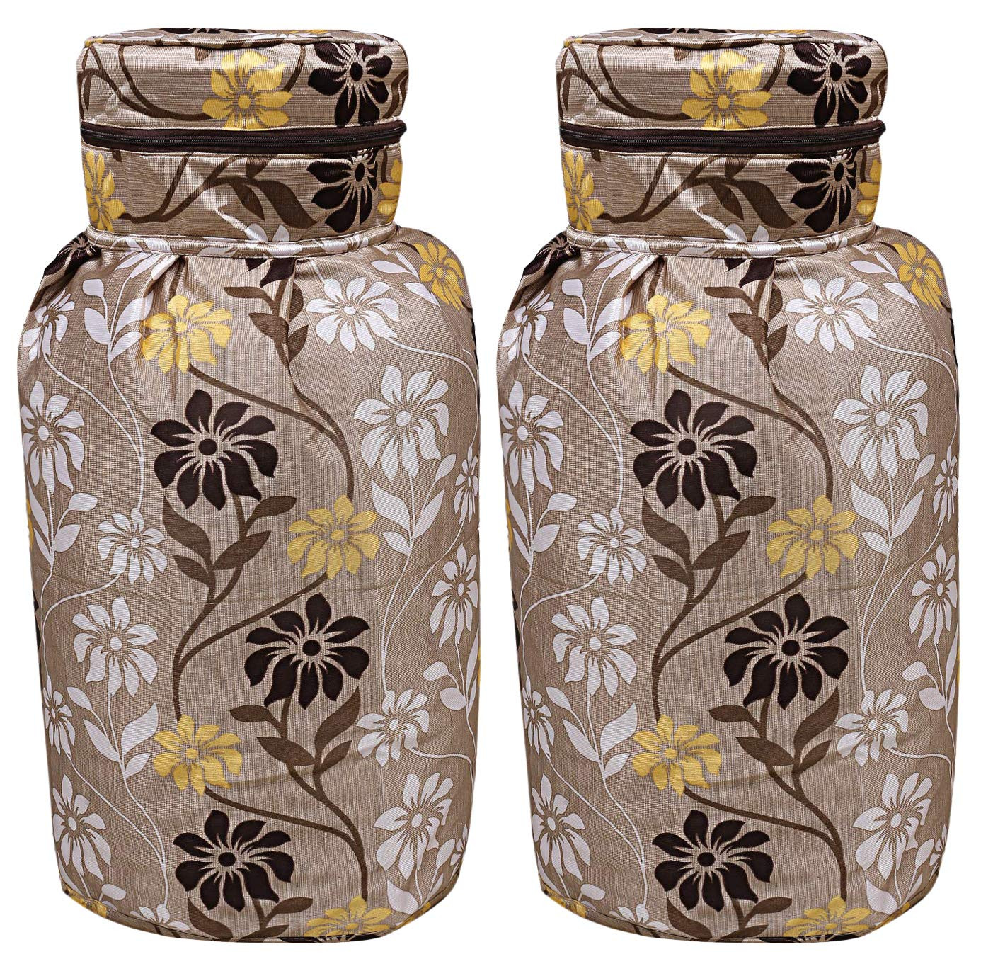 Kuber Industries Polyester Dust-Water Proof LPG Gas Cylinder Cover (Green)-Pack of 2-KUBMART15490